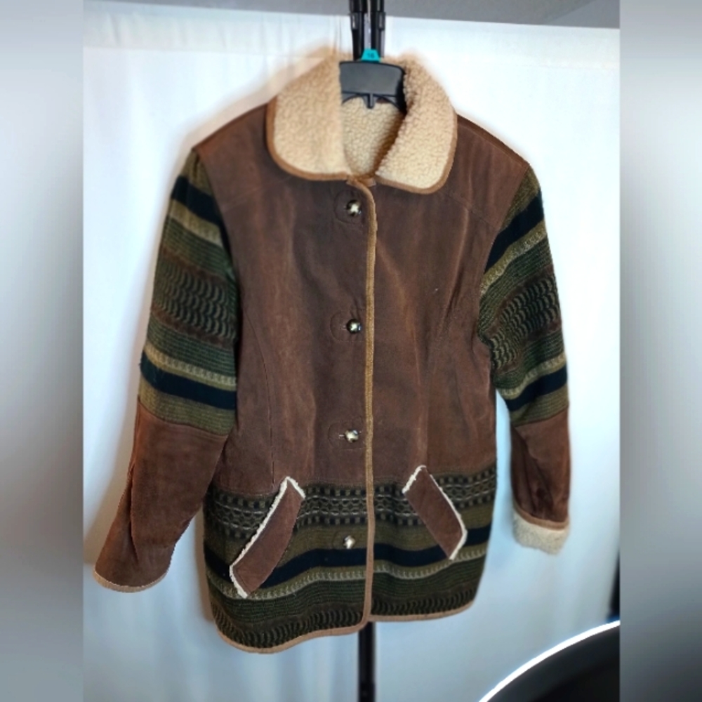 Authentic International Brown Outerwear Leather Jacket Men's Size S Pockets